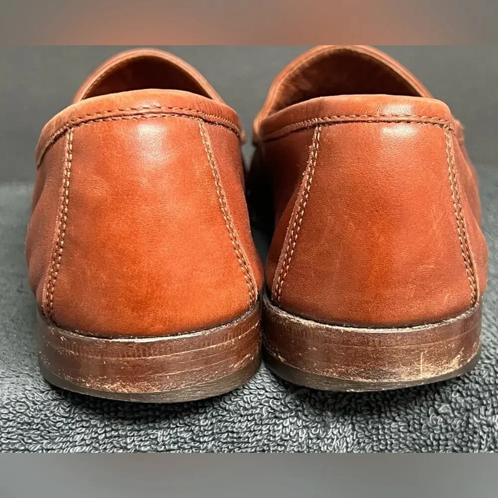 Salvatore Ferragamo Silver Gold Gancini Bit loafers 8.5 D Soft Brown Leather